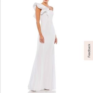 MacDuggal One Shoulder Ruffled Mermaid Gown